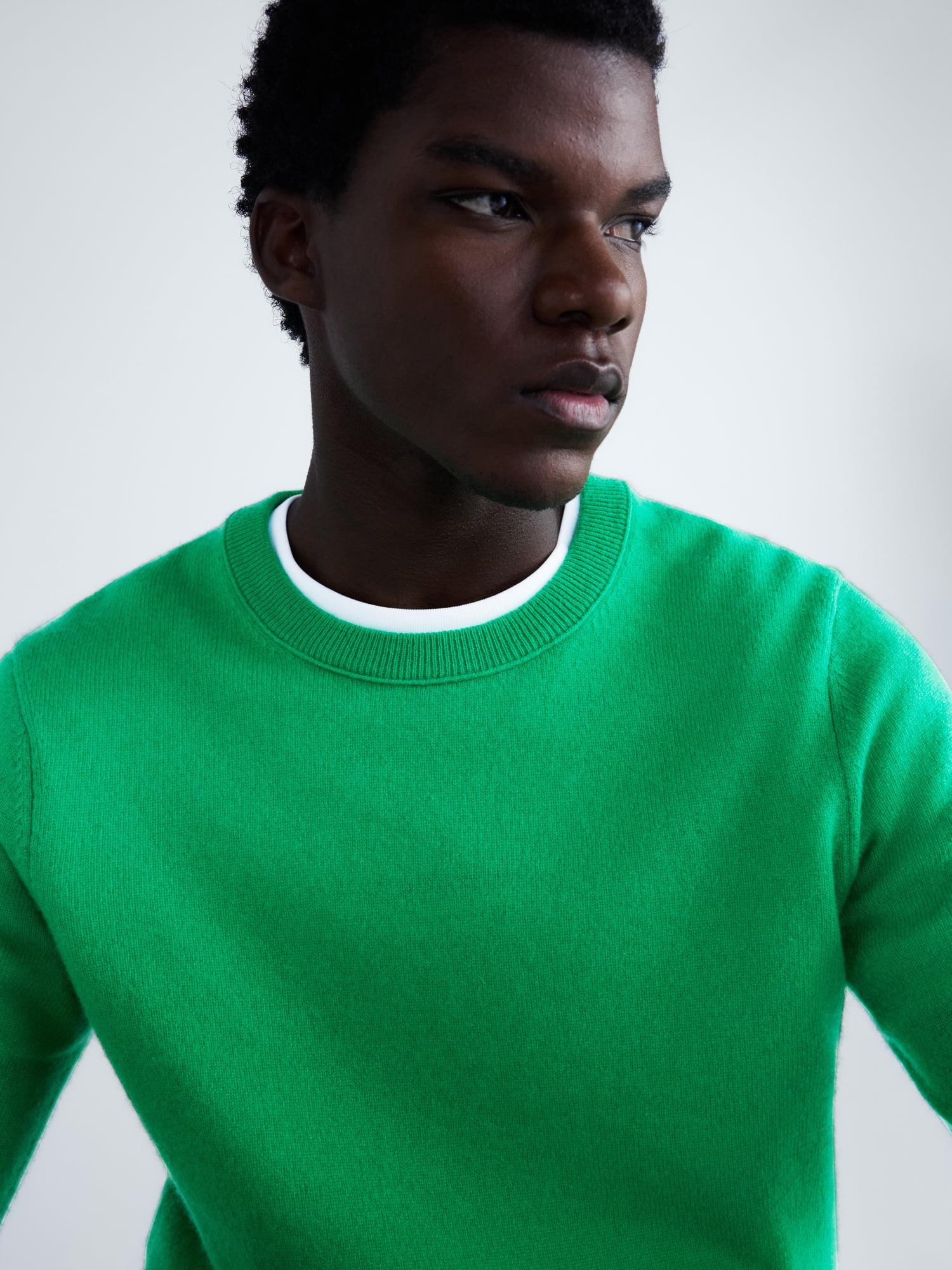 Free Assembly Men’s Cashmere Crewneck Sweater with Long Sleeves, Midweight, Sizes XS-2XL