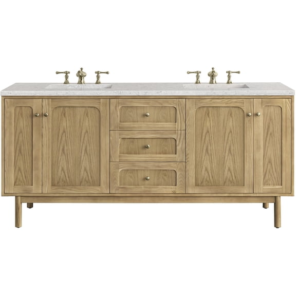 James Martin Vanities 545-V72-LNO-FEJP Laurent 72" Double Basin Poplar Wood Vanity Set -