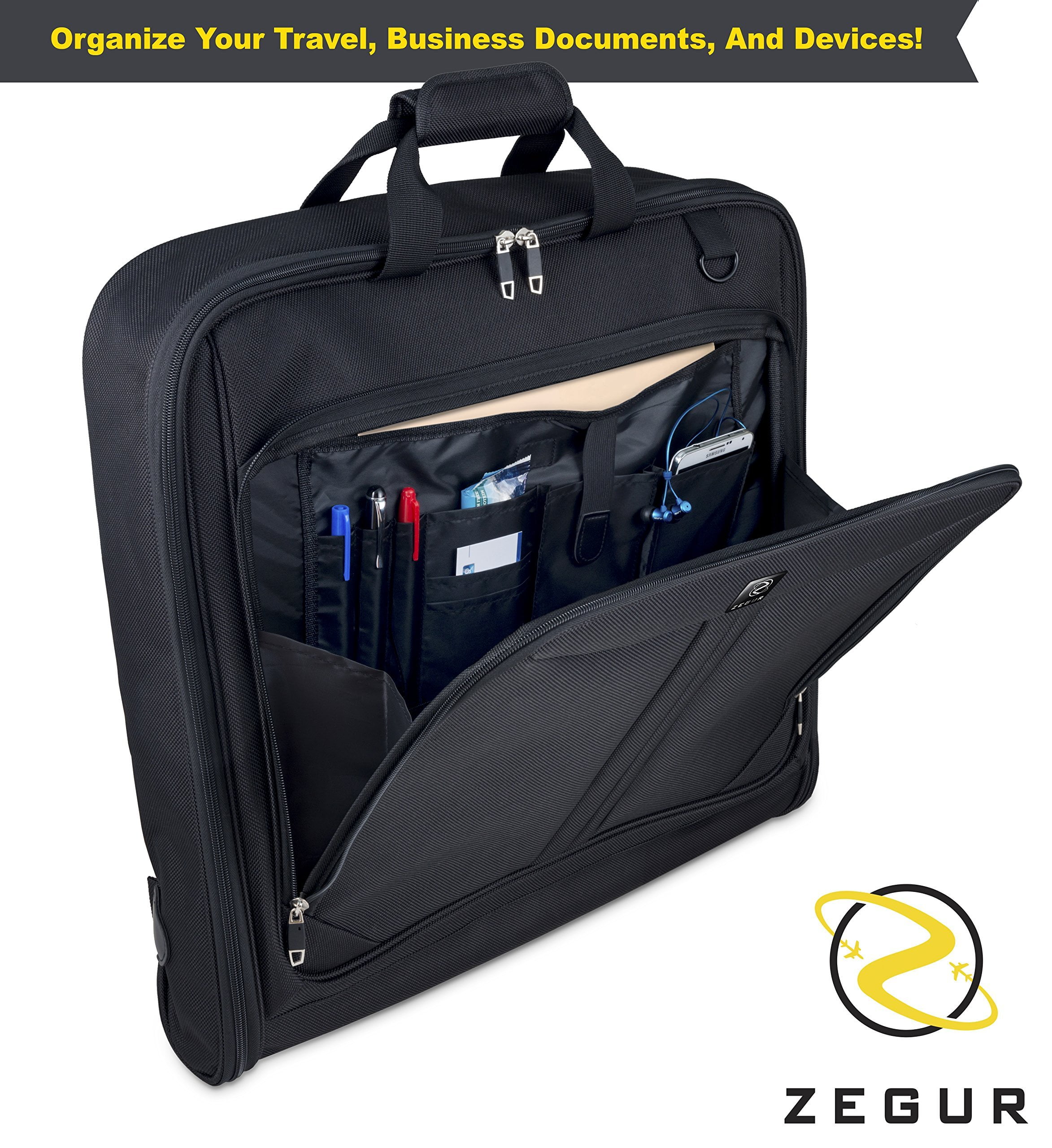 ZRSUN Garment Bag for Travel, Carry On Garment Bag,3 in 1 Hanging Suitcase .