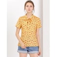 thumbnail image 2 of INSPIRE CHIC Blusa Para Mujer Estampado De Cereza Cuello Con Corbata De Lazo Para Mujer Amarillo XL, 2 of 6