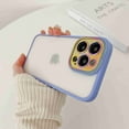 thumbnail image 2 of TECH CIRCLE for iPhone 13 Pro Max Case with Metal Camera Lens Protector Cover Cute Slim Clear Back & Matte Bumper Silicone Shockproof Protective Case for Girls and Women - Purple, 2 of 7