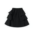 thumbnail image 3 of LittleSpring Toddler Girls Black Skirts Pleated Denim Skorts Elastic Waist Jeans Skirt with Undershorts 2T, 3 of 6