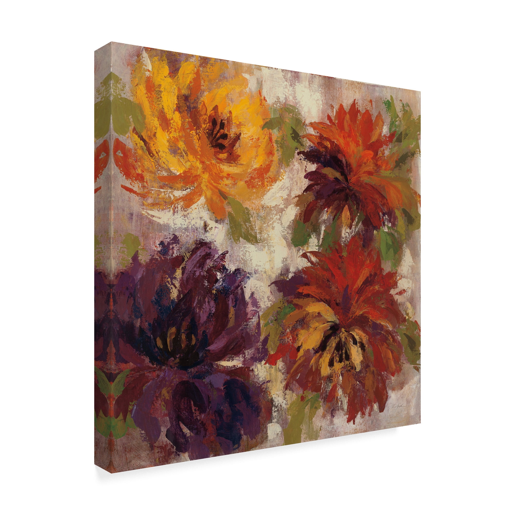 Trademark Fine Art 'Fiery Dahlias I' Canvas Art by Silvia Vassileva