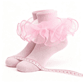 thumbnail image 3 of TELOLY 2Pairs Kids Socks,8-10 Years Old Ruffle Socks,Cute Cotton Socks Lace Socks,Combination1, 3 of 4