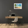 thumbnail image 3 of Perry, William 18x13 White Modern Wood Framed Museum Art Print Titled - Colorful Hauru Point beach palm trees-Moorea-Tahiti-French Polynesia-Different blue colors from lag, 3 of 4