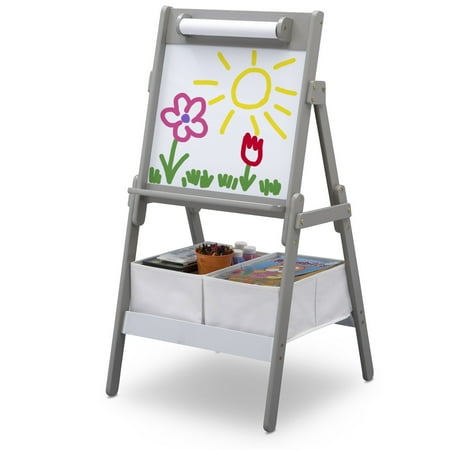 Delta Children Classic Kids Whiteboard/Dry Erase Easel with Paper Roll and Storage,