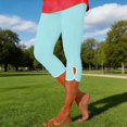 thumbnail image 4 of iHPH7 Capri Leggings Compression Leggings for Women Workout Leggings Workout Capris for Women Hollow Out Tummy Control Gym Leggings Capri Workout Leggings for Women Sky Blue M, 4 of 8