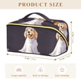 thumbnail image 4 of FORMRS Makeup Bag Travel Cosmetic Organizer for Women Fold Flat Zipper Pouch with Handle, Yellow Halloween Dog, 4 of 8