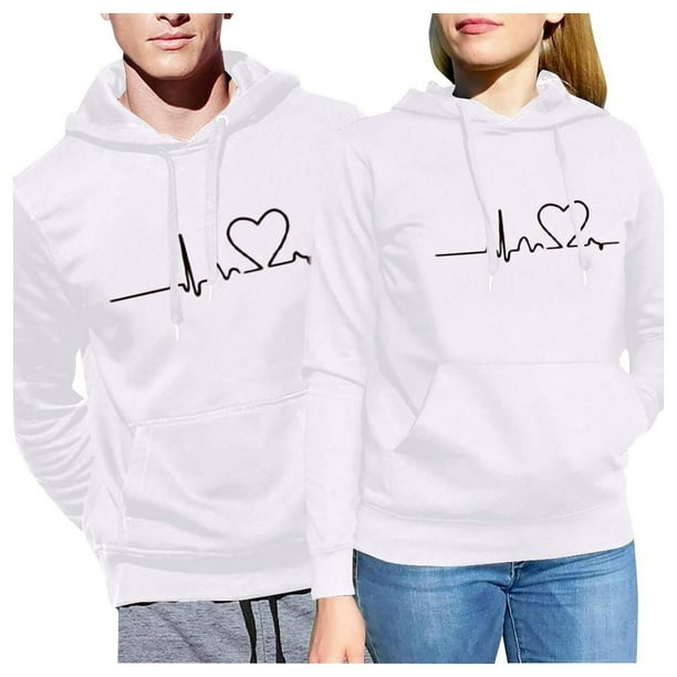 TopLLC Matching Couple Hoodie,Pure Cotton Matching Hoodie for Couple,His & Hers  Pullover Hoodie Sweatshirt Gifts for Couples Unique for Valentines Day（Pack  of 1) 
