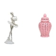 thumbnail image 1 of Figura de bailarina de cerámica, jarrón de jengibre, adorno de escritorio, estatua moderna, material de resina, adecuada para el hogar, la oficina, re, 1 of 8