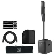 Electro-Voice Evolve50M Portable Black Column Speaker with Subwoofer Cover Package
