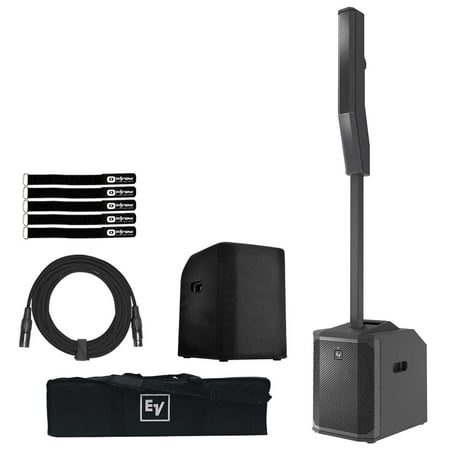 Electro-Voice Evolve50M Portable Black Column Speaker with Subwoofer Cover Package
