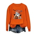 thumbnail image 5 of DailyTrove Women's Halloween Long - Sleeve Shirt, Skeleton Pumpkin Print, Classic , Breathable Fabric, Halloween Events & Casual Outings, 5 of 6