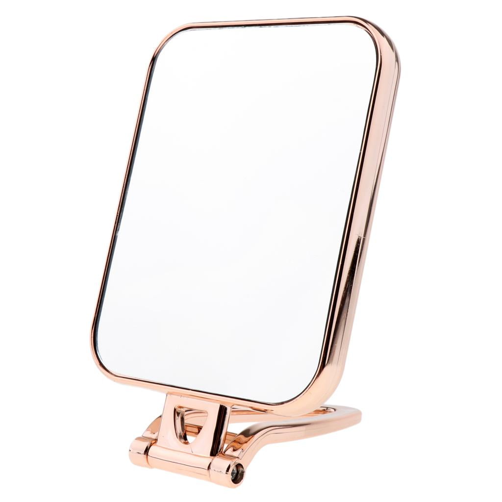 Standing Portable with Folding Handle Mirror,Handheld Cosmetic Mirrors