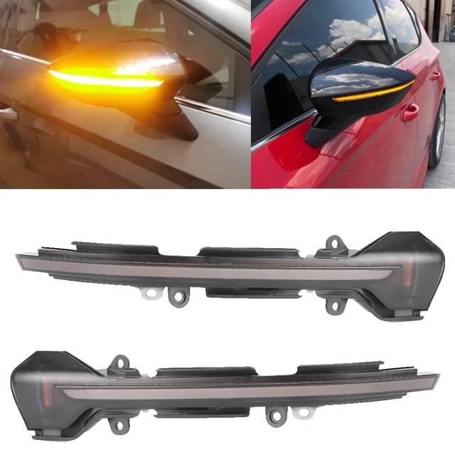 Luz de 12V 1.8W Indador de Señal de Dinámico Retraso Mirror exterior Amarillo Luces Led Adecuadas para el Asiento III 5F