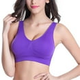 thumbnail image 2 of Akiihool Sports Bras For Women High Support Women’s Longline Sports Bra Wirefree Padded Medium Support Yoga Bras Gym Running Workout Tank Tops (Purple,XL), 2 of 3