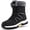 Black, variant on Ecetana Snow Boots for Women Mid-Calf Winter Boots Lace Up Non-Slip Outdoor Hiking Boots