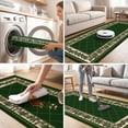 thumbnail image 4 of ICEANT 2'x6' Rectangle Runner Rugs, Geometric Style Non Slip Washable Low Pile Carpet, Area Rug for Hallway Entryway Bathroom Bedroom Kitchen, Green, 4 of 5