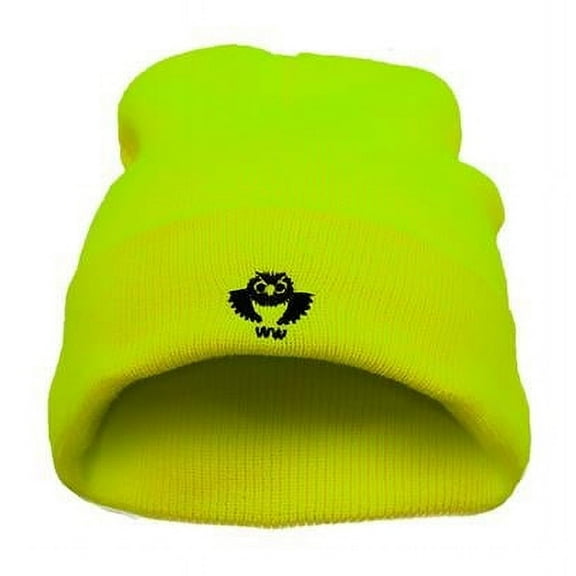 2W International KCL-12 High-Viz Knitted Cap with Reflective Stripes, Lime