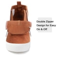 thumbnail image 3 of ​FUPPIA Girls Wedge Sneakers Fashion High Top Sneakers with Double Side Zippers Brown 4 Big Kid, 3 of 6