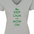 thumbnail image 4 of Inktastic Keep Calm and Mow on Zero Turn Women's V-Neck T-Shirt, 4 of 5