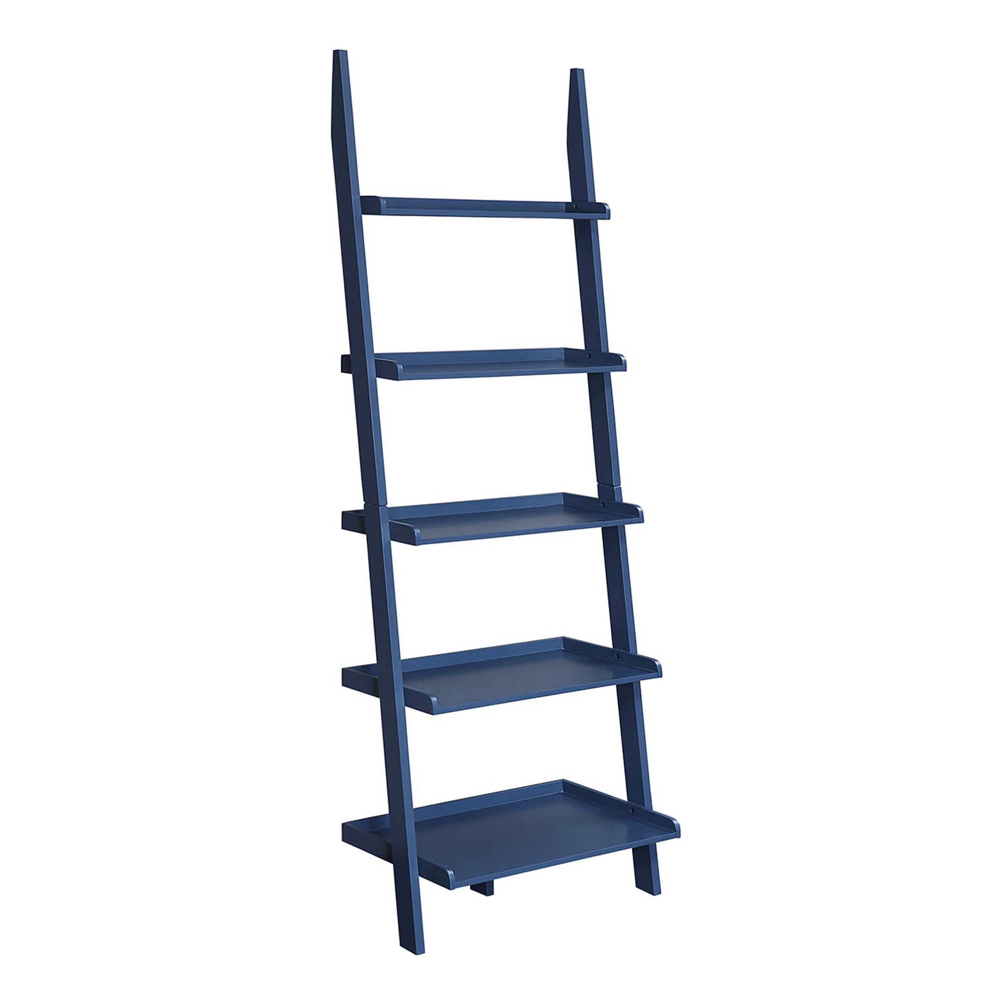Convenience Concepts American Heritage 5-Shelf Ladder Bookcase, Cobalt Blue