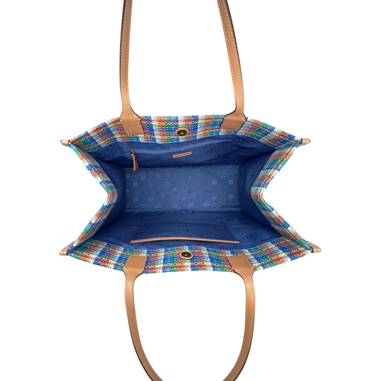 Tory Burch Women's Ella Poly Woven Nylon Tote (Tory Navy / Multi