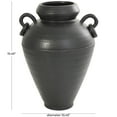 thumbnail image 3 of DecMode 15" Amphora Black Ceramic Vase with Speckled Texture and Ring Handles, 3 of 11