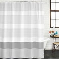 thumbnail image 3 of Grey Stripe Waterproof Fabric Shower Curtain,Modern Abstract Monochrome Geometric Waterproof Fabric Shower Curtain for Bathroom Curtains Bathtubs Hotel Shower Curtains with 12 Hooks Standard 72x72, 3 of 8