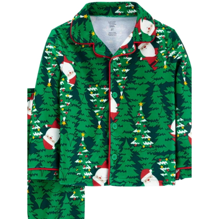 Carters green santa pajamas hot sale