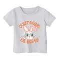 thumbnail image 4 of Easter Shirts for Toddler Girls Crew Neck Short Sleeve T-Shirt Loose Cartoon Rabbit Happy Easter Tee for Boys & Girls 6-7 Years,White, 4 of 4