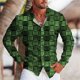 thumbnail image 1 of Camisa de solapa de manga larga a cuadros para hombre, con estampado de brújula en color azul, gris y café, informal, para exteriores, de diseñador urbano, muy vendida, tallas s-6XL, 1 of 6
