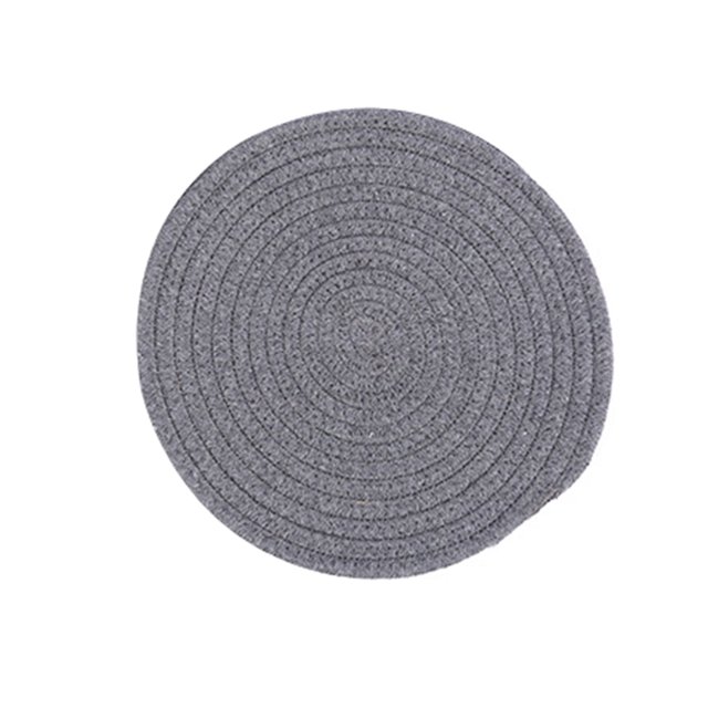 CAROOTU Dessous de Verre Rond en Coton et Lin Résistant à la Chaleur Tapis de Table à Manger pour la Maison Protège la Table contre le Brûlure 11/18/24cm
