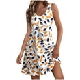 thumbnail image 2 of Amzcrzy Robes pour Femmes Décontractées à Col en V Sans Manches Robe d'Été Tendance Hawaïenne à Fleurs pour Femmes avec Poches Robe Courte Boho Plage Vacances Robe Soleil, 2 of 5