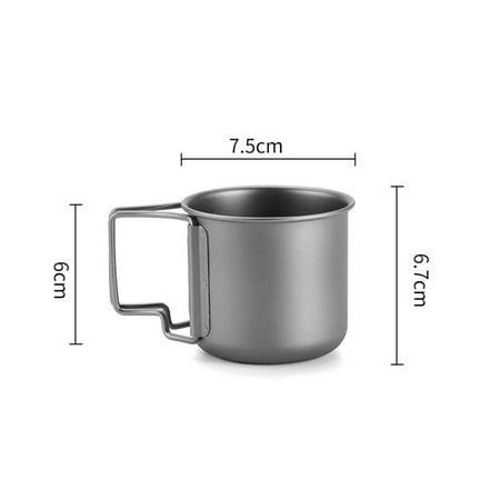 

Clupup Portable Pure Titanium Cup Foldable Hhandle for Outdoor Camping Picnic Home Use