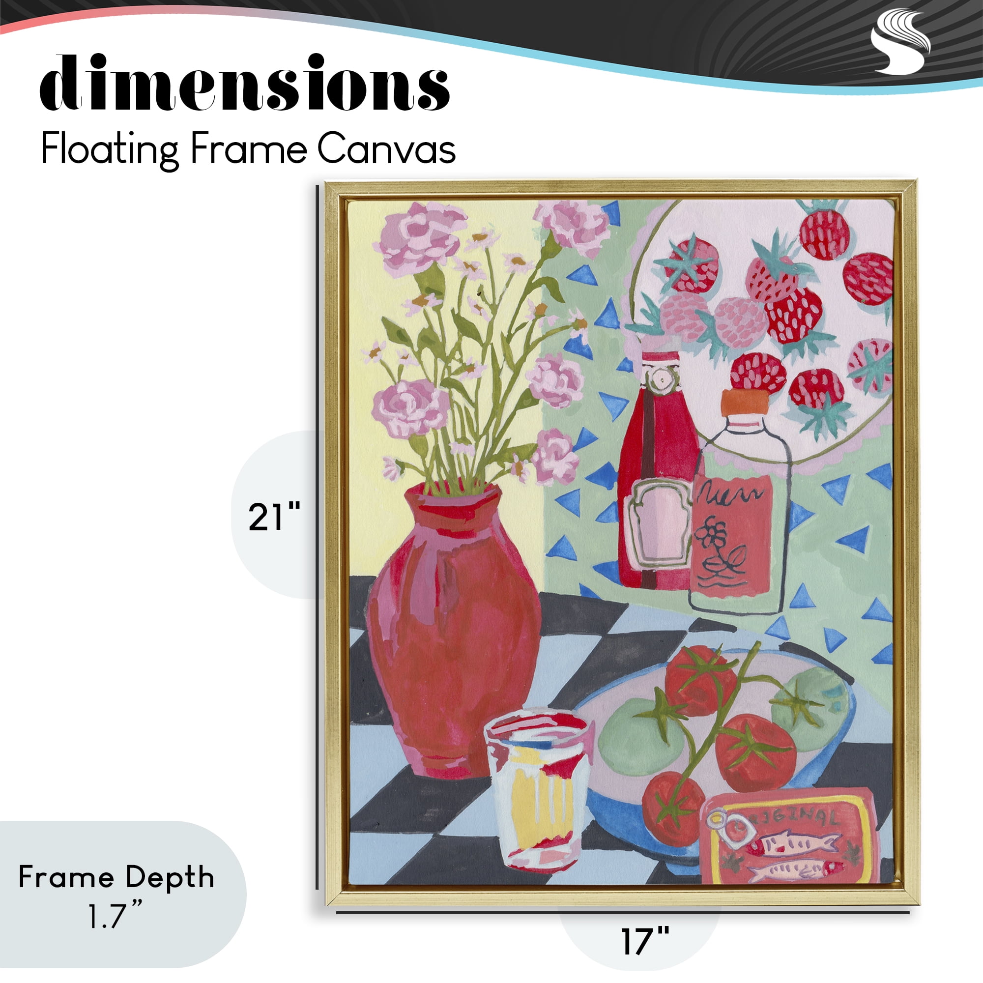 Stupell Industries Kitchen Sauces Still Life Gold Framed Floater Canvas Wall Art, design by Melissa Wang