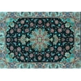 thumbnail image 1 of Ahgly Company Indoor Rectangle Medallion Light Blue Traditional Area Rugs, 2' x 3', 1 of 4