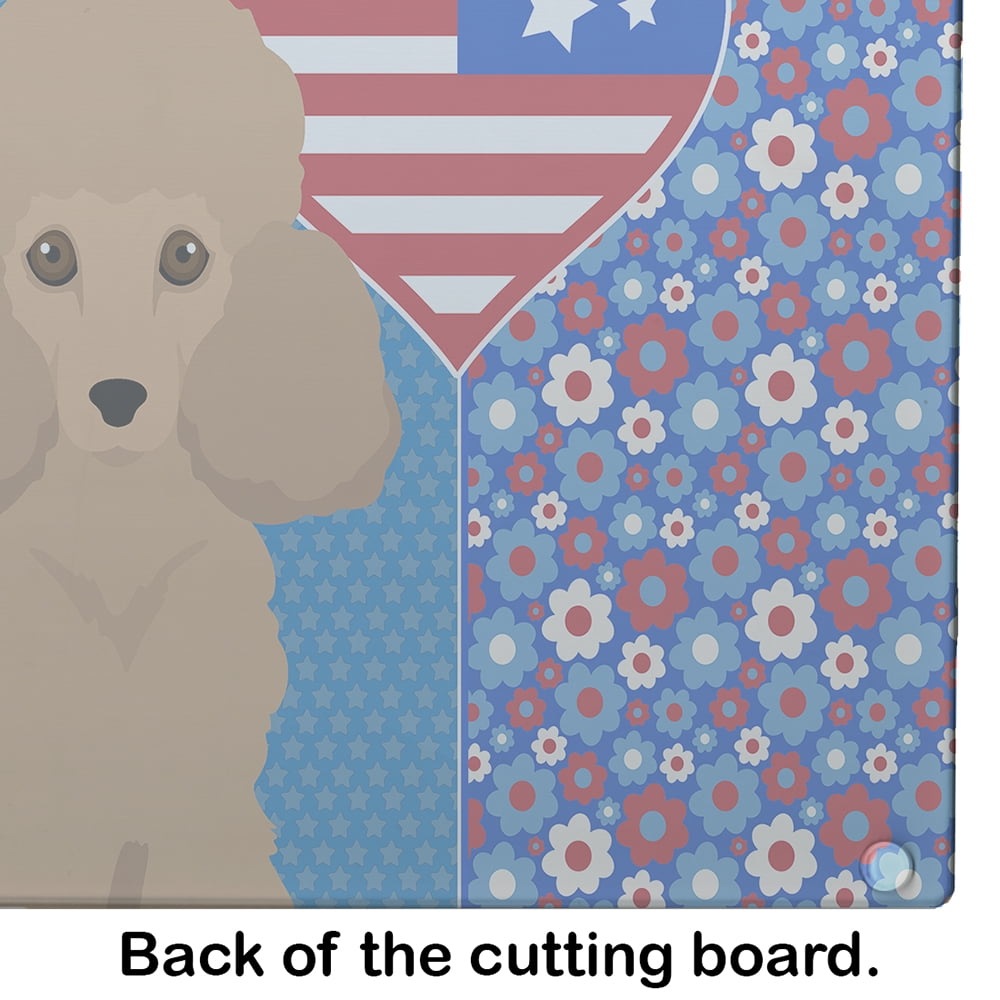 Toy Apricot Poodle Glass Cutting Board Large 12 in x 15 in