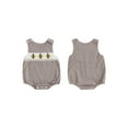 thumbnail image 2 of BemeyourBBs Thanksgiving Baby Boy Overalls Plaid Embroidery Turkey Romper, 2 of 9