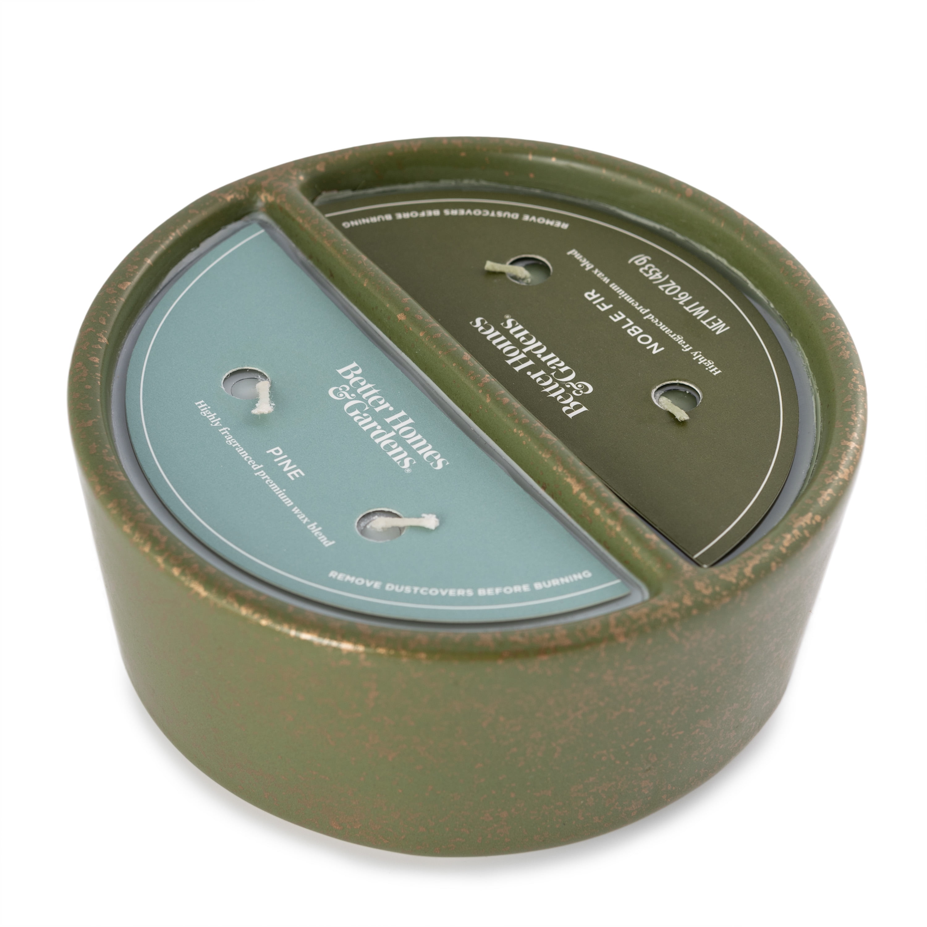 Better Homes & Gardens 16oz Noble Fir & Pine Duo Scented 4-Wick Ceramic candle