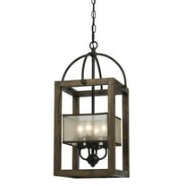 Cal Lighting 4 Lg Mission Wood/Metal Chandelier