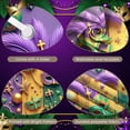thumbnail image 4 of Colorful Mask Mardi Gras Banner Feather Adorned Carnival Display Purple Green Yellow Gold Accent Festive Backdrop for Carnival Party Mardi Gras Celebration Indoor Event, 4 of 9