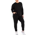thumbnail image 5 of Terra & Sky Women's Plus Size Fleece Sweatshirt & Sweatpant 2-Pack, 5 of 8