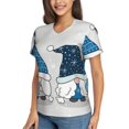 thumbnail image 2 of Vsdgher Snow Gnome for Winter Women Shirts V Neck Short Sleeve Tops T-Shirt Basic Tees, S to 3XL3X-Large, 2 of 5