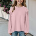 thumbnail image 2 of Gubotare Shirts for Little Girls Girls Long Sleeve Tees Girls Round-neck Long-sleeved Shirts Kids Loose Tunic Size 5T 6T (Light Pink,5-6 Years), 2 of 4