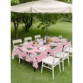 thumbnail image 3 of Outdoor Tablecloth with Umbrella Hole and Zipper, Pink Christmas Snowman Rectangle Table Cloth 60x102 Inch Waterproof Tablecloth, Winter Snowflakes Xmas Tree Forest Picnic Table Cover for Patio, 3 of 7