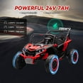 thumbnail image 3 of Xuanlur 24V 7AH 2 Seater Ride on Toys for Big Kids w/ 20" Large Seat, Remote Control, Bluetooth, 2X200W Powerful Motors, MP3, Lights, Power Car Wheels for Boys Girls, Red, 3 of 9