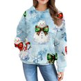 thumbnail image 4 of UACY Toddler Girls Christmas Hooded Sweatshirt, Snowman Graphic Long Sleeve Oversized Festive Pullover Top, Holiday Fashion Clothes for Girls (Brown, 18-24 Months), 4 of 6