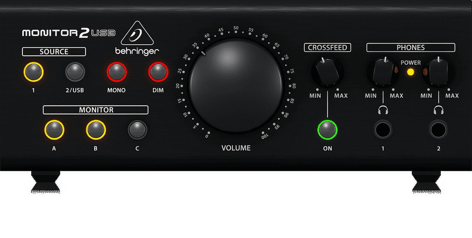 Behringer MONITOR2USB Speaker & Headphone Monitoring Controller w/ USB Audio Interface