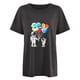 thumbnail image 5 of ICHUANYI Clearance Women's Fashion Round Neck Vintage Drop Sleeves Print Short Sleeve Tops Blouse(Dark Gray, M) ICHUANYI WER2023080915398, 5 of 9